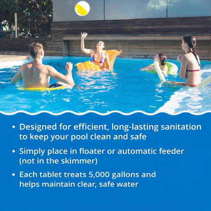 3 Inch Stabilized Chlorine Tablets for Sanitizing Swimming Pools - Slow Dissolving - 90% Available Chlorine - Tri-Chlor - 50 Pounds - Smart Eagle Aqua Solutions